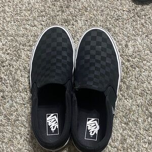 Vans Checkerboard Slip-On Sneakers - Black